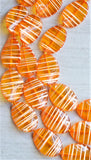 Orange White Acrylic Bead Multi Strand Chunky Statement Necklace - Lauren