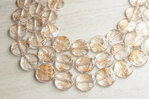 Clear Statement Necklace Lucite Beaded Necklace Chunky Gold Necklace Gifts For Women - Charlotte