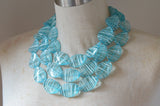 Blue White Lucite Acrylic Beaded Multi Strand Statement Necklace - Lauren
