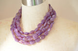 Purple Statement Necklace Lucite Beaded Necklace Chunky Necklace - Lauren
