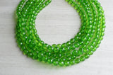 Green Lucite Faceted Beaded Chunky Multi Strand Statement Necklace - Angelina