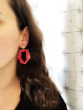 Multi Color Statement Acrylic Colorful Resin Lucite Big Dangle Earrings - Mia