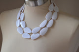 White Statement Necklace Acrylic Beaded Necklace Bridesmaid Gifts -  Leilani