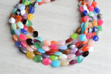 Multi Color Colorful Statement Lucite Beaded Chunky Multi Strand Necklace - Minnie
