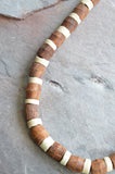 Wood Mens Necklace Beaded Surfer Necklace Gifts For Him - Dennis
