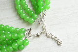 Green Jade Beaded Chunky Multi Strand Statement Necklace - Michelle