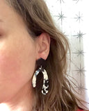 Black White Statement Earrings Acrylic Bold Big Dangle Womens Earrings  - Lillian