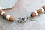 Wood Mens Necklace Beaded Surfer Necklace Gifts For Him - Dennis