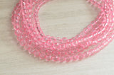 Pink Statement Beaded Acrylic Chunky Multi Strand Lucite Necklace - Angelina