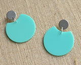 Mint Green Lucite Big Dangle Statement Earrings - Hanna