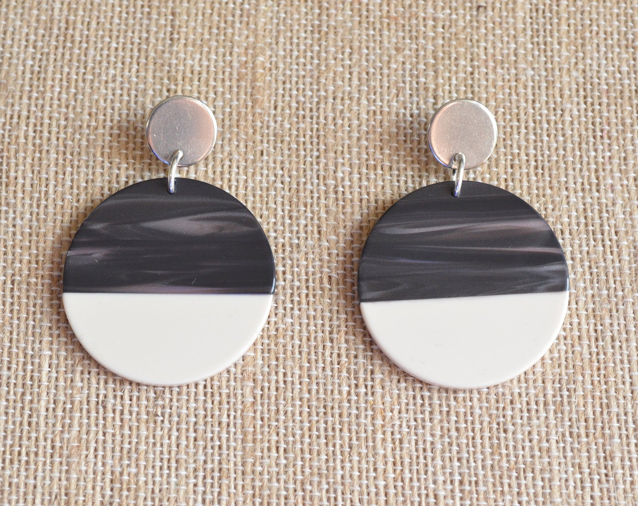 Dark best sale gray earrings