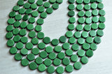 Dark Green Wood Bead Multi Strand Boho Statement Necklace - Charlotte