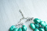 Teal Green Lucite Acrylic Bead Statement Chunky Necklace - Penelope