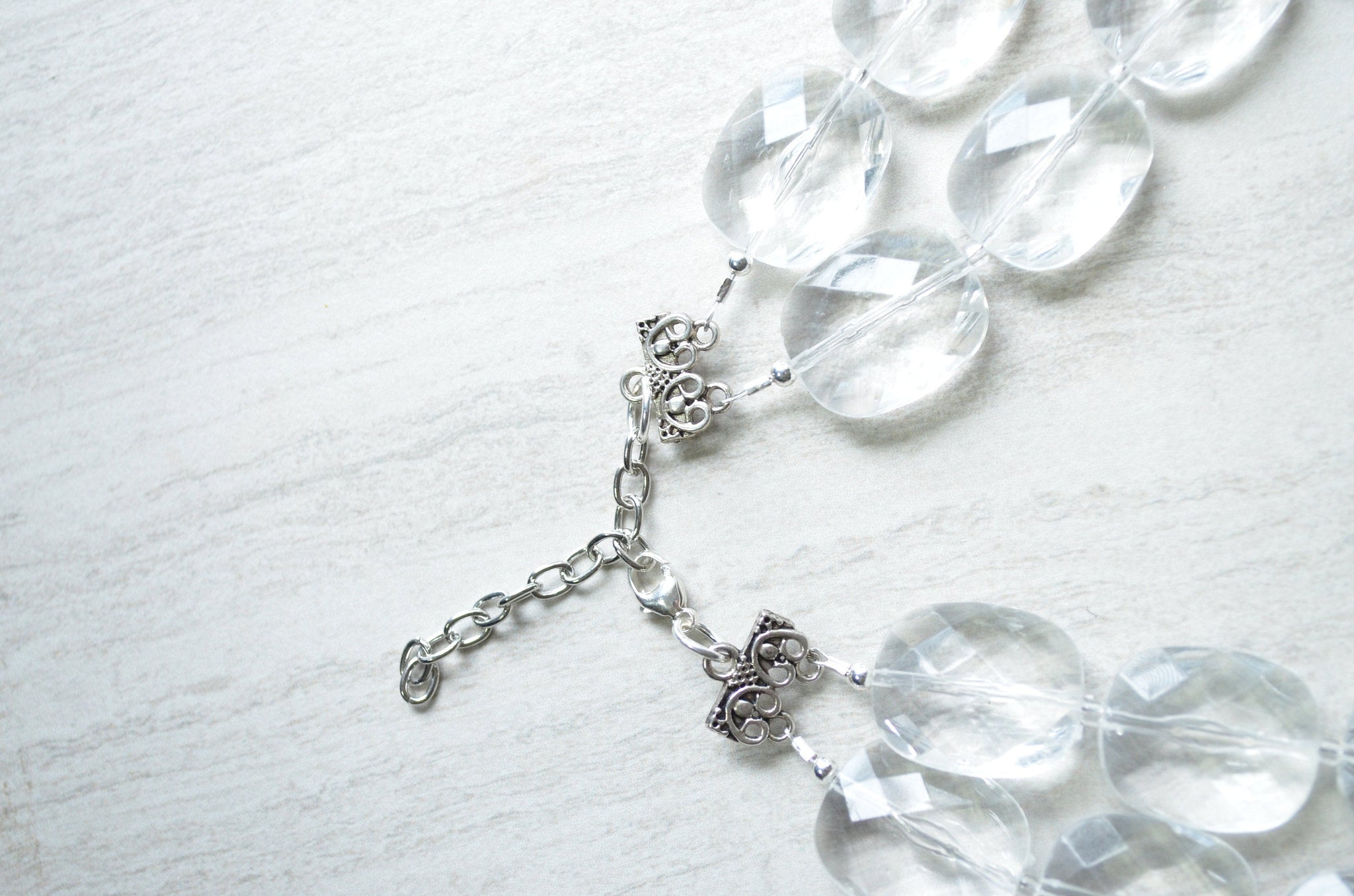 Clear bead necklace sale