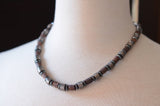 Copper Brown Wood Metal Long Beaded Mens Necklace - Alphonso