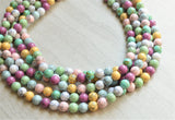 Multi Color Pastel Chunky Beaded Stone Statement Multi Strand Necklace - Alana