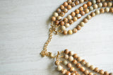 Brown Beaded Chunky Gold Pendant Multi Strand Statement Necklace