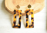 Tortoise Shell Statement Earrings Big Lucite Earrings Acrylic Large Earrings Gifts For Her - Louise