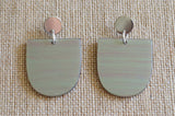 Turquoise Blue Beige Gray Pink White Acrylic Lucite Big Dangle Statement Earrings  - Nora