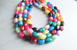Multi Color Chunky Beaded Colorful Lucite Statement Necklace - Penelope