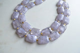 Gray Lucite Beaded Multi Strand Chunky Statement Necklace - Jenny