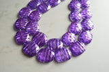 Purple Acrylic Beaded Chunky Multi Strand Statement Necklace - Flora