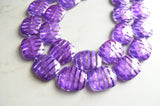 Purple Acrylic Beaded Chunky Multi Strand Statement Necklace - Flora