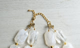 Ivory Acrylic Beaded Multi Strand Chunky Statement Necklace - Jenny