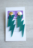 Lightning Bolt Big Long Lucite Acrylic Dangle Statement Earrings