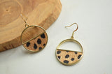 Cheetah Print Animal Gold Statement Earrings