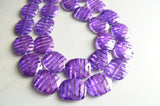 Purple Acrylic Beaded Chunky Multi Strand Statement Necklace - Flora