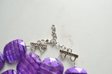Purple Acrylic Beaded Chunky Multi Strand Statement Necklace - Flora