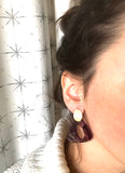 Red Green Statement Earrings Lucite Big Earrings Acrylic Large Earrings Gift For Women - Erica