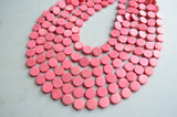Rose Pink Wood Bead Chunky Multi Strand Statement Necklace - Charlotte