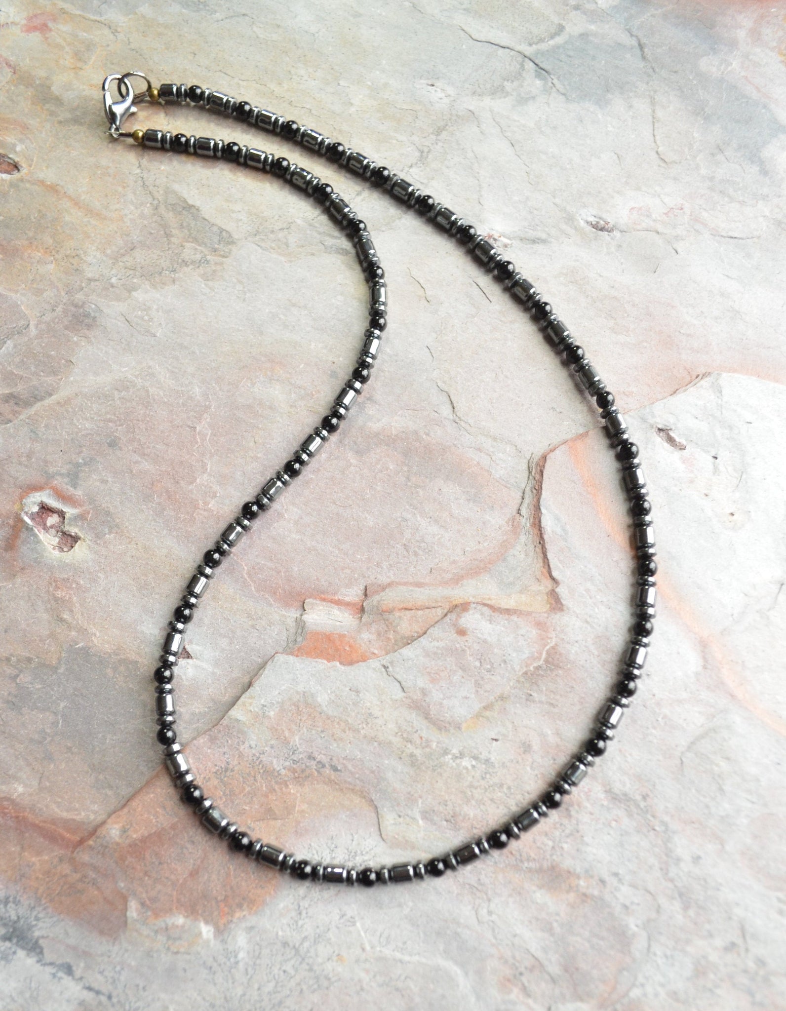 Black 8mm Shiny Faceted Hematite Bead Necklace 21 Improve Healthy Blood  Circulation 