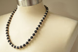 Mens Black White Lava Rock Bead Surfer Necklace - Mac