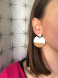 White Statement Earrings, Lucite Wood Earrings, Ivory Earrings, Big Earrings, Acrylic Earrings, Gift For Women - Hanna