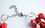 Red Statement Necklace, Beaded Acrylic Necklace, Multi Strand Necklace, Chunky Necklace, Gift For Her - Verti