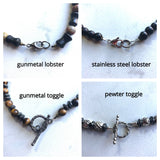 Gray Mens Hematite Beaded Stone Bracelet - Luca