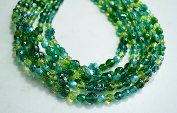Shamrock St Patricks Day Crystal Clover Bead Statement Necklace