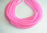 Pink Statement Necklace, Chunky Necklace, Multi Strand Necklace, Bead Glass Necklace - Michelle