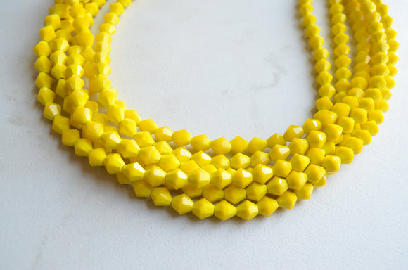 Yellow Glass Beaded Multi Strand Chunky Statement Necklace - Sloane