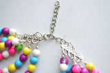 Multi Color Howlite Beaded Chunky Colorful Statement Necklace - Michelle