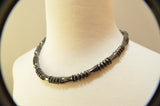 Gray Hematite Stone Beaded Mens Necklace - Hero