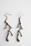Gunmetal Twig Branch Boho Dangle Statement Earrings - Twiggy