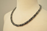 Mens Gray Hematite Beaded Stone Necklace - Aiden