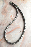 Hematite Beaded Gray Stone Mens Bracelet - Aiden