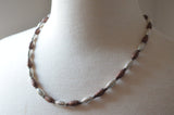 Copper Silver Metal Beaded Mens Long Necklace - Saul