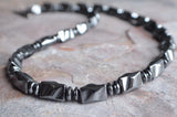 Mens Beaded Gray Hematite Long Necklace - Dylan