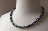 Mens Beaded Gray Hematite Long Necklace - Dylan